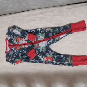 Little Sleepies Poinsettia Floral Zippy